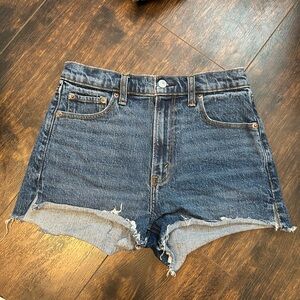 Abercrombie & Fitch Blue Jean Shorts Frayed Hem